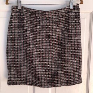 LOFT Black, Cream, Purple Tweed Short Skirt, 8P